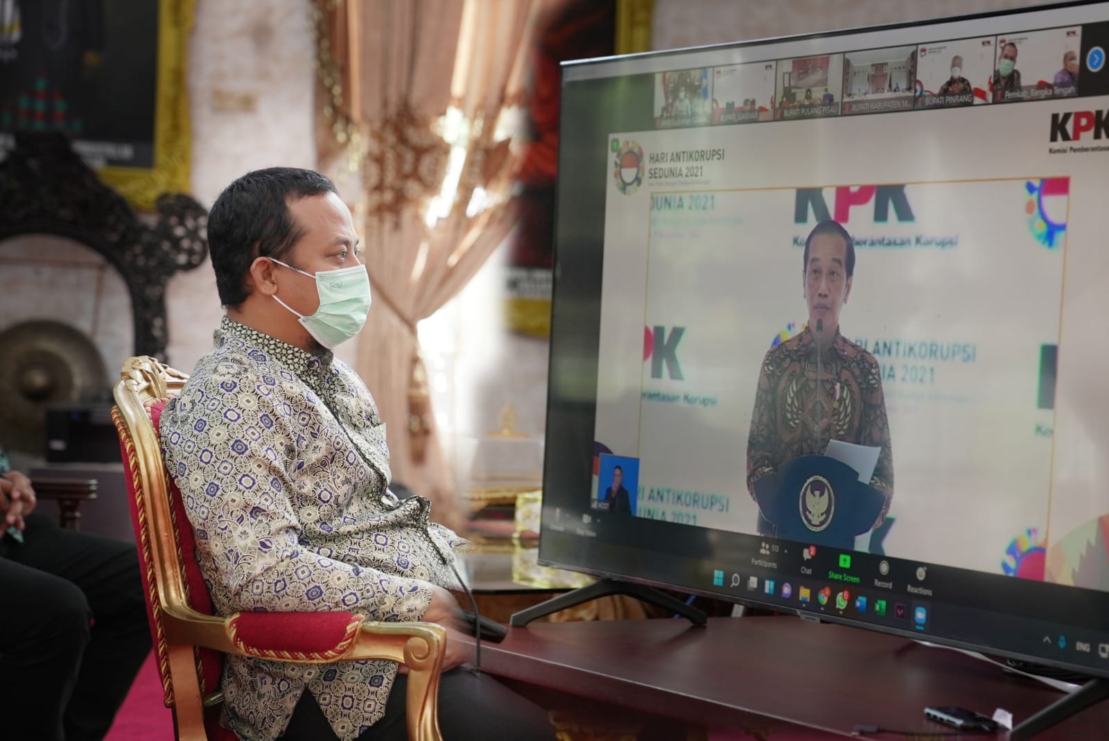 Dihadiri Jokowi, Plt Gubernur Sulsel Ikuti Virtual Hakordia 2021