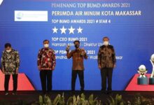 PDAM Makassar Top Brand BUMD 2021 dari Nawacita dan i-OTDA