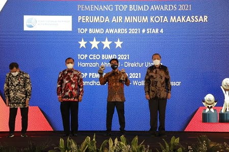 PDAM Makassar Top Brand BUMD 2021 dari Nawacita dan i-OTDA