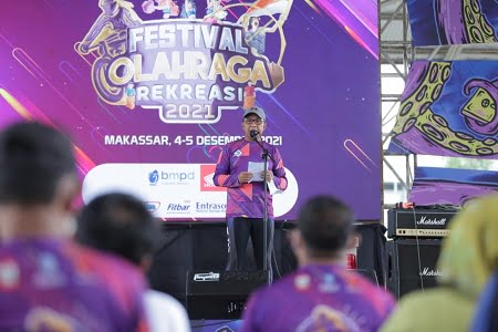Buka Festival Olahraga Rekreasi Kota Makassar, Walikota Danny: Solusi Redam Perang Kelompok