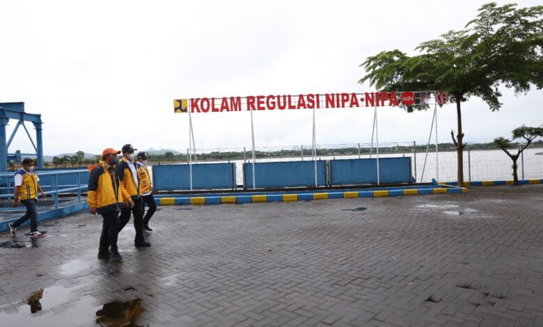 Curah Hujan Tinggi, Wali Kota Danny-Kepala BBWS Jeneberang Pantau Kolam Regulasi Nipa-Nipa