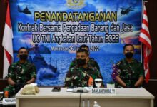 Lantamal VI Penandatanganan Kontrak Bersama Pengadaan Barang dan Jasa TNI AL Tahun 2022