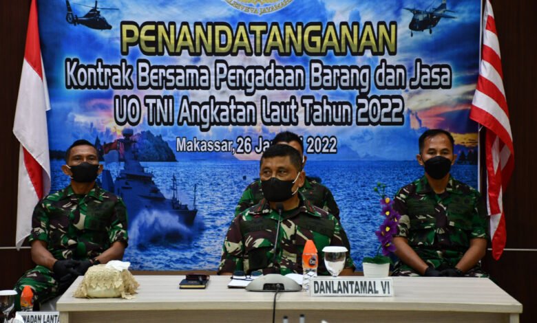 Lantamal VI Penandatanganan Kontrak Bersama Pengadaan Barang dan Jasa TNI AL Tahun 2022