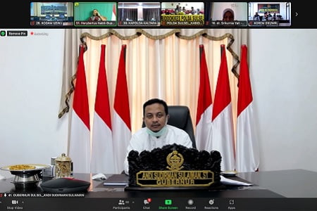 Ikuti Rakor Evaluasi PPKM Luar Jawa-Bali, Gubernur: Kondisi Covid-19 Sulsel Sudah Melandai