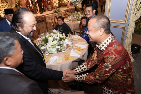 Hadiri Resepsi Pernikahan Putri Gubernur Anies Baswedan, Andi Sudirman Bertemu Sejumlah Tokoh Nasional
