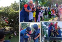 Support Car Free Day, Damkarmat Palu Gelar Kids Flying Fox di Vatulemo