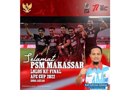 PSM Makassar Masuk Final AFC Cup 2022, Gubernur Andi Sudirman Sampaikan Apresiasi