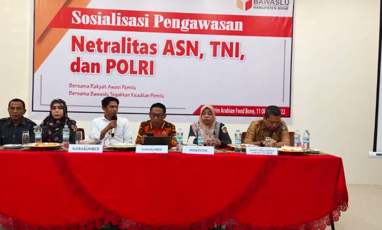 Bawaslu Bone Beri Atensi Netralitas Aparat pada Pemilu 2024