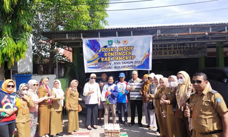 Sambangi Posko Kontingen Porprov Sulsel, Dekranasda Bulukumba Berbagi Bahan Makanan
