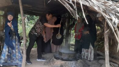 Libatkan KTH Cenreangin, Mahasiswa Kehutanan Unhas Demo Pembuatan Gula Aren di Desa Maddenra Sidrap