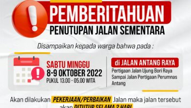 Gubernur Tepati Janji Perbaiki Jalan Antang Raya, Kabid Humas: Ditutup Total 8-9 Oktober 