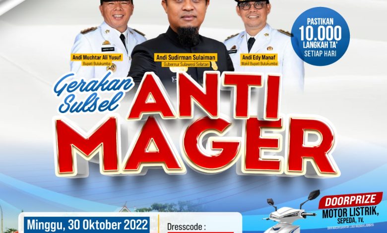 Besok Gubernur Andi Sudirman Jalan Santai Sulsel Anti Mager Bersama Warga Bulukumba, Hadiah Utama Motor Listrik