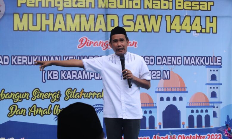 Rudianto Lallo Hadiri Peringatan Maulid Nabi Muhammad yang Digelar KB Karampuang, Ini Pesannya