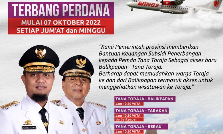 Besok Penerbangan Perdana Toraja-Balikpapan