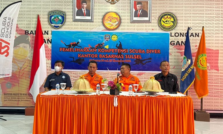 Pemeliharaan Kompetensi Selam Scuba Diver, Basarnas Sulsel Maksimalkan Penyelamatan Korban Tenggelam