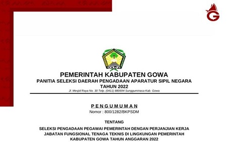 Pemkab Gowa Buka Pendaftaran 928 Formasi PPPK, Didominasi Posisi Guru