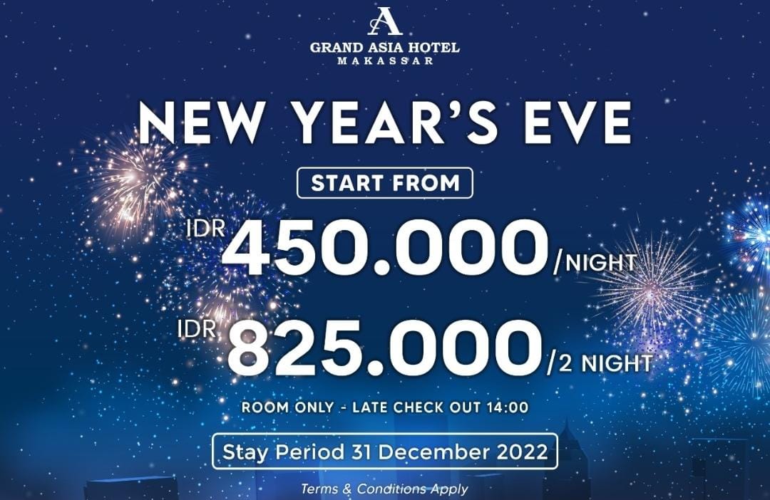 Sambut Tahun Baru 2023, Grand Asia Hotel Makassar Tawarkan Promo Kamar