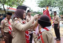 Ketua Kwarcab Makassar Fatmawati Rusdi Semangati Peserta Lomba Tingkat II Kwartir Cabang Panakukkang