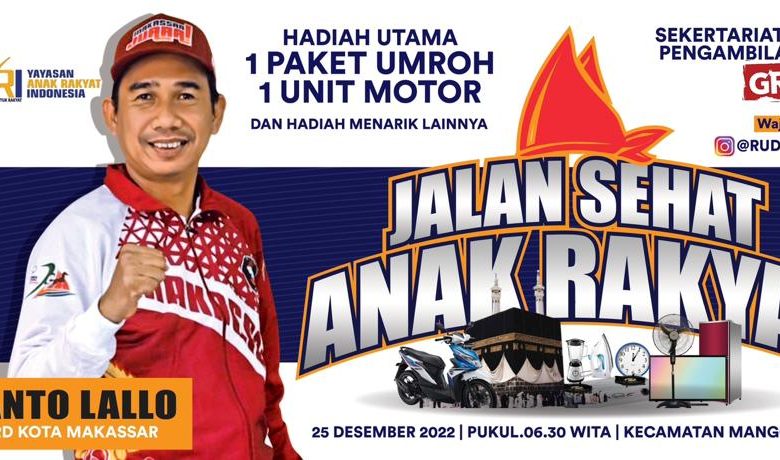 Dimulai di Manggala, Jalan Sehat Anak Rakyat Rundown 15 Kecamatan di Makassar