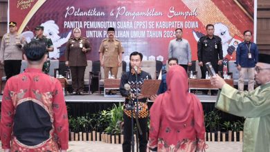 KPU Lantik Anggota PPS, Wabup Gowa Siap Sukseskan Pemilu