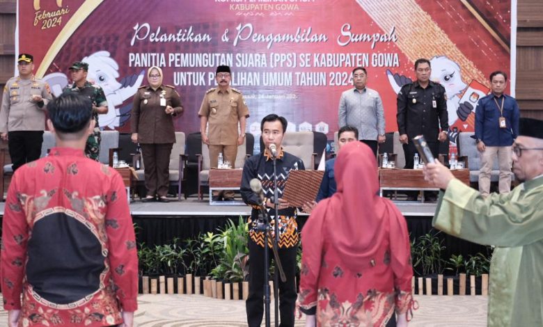 KPU Lantik Anggota PPS, Wabup Gowa Siap Sukseskan Pemilu