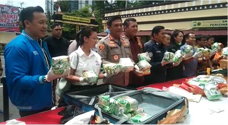Barang Bukti Narkoba 44 Kg Dimusnahkan Polrestabes Makassar