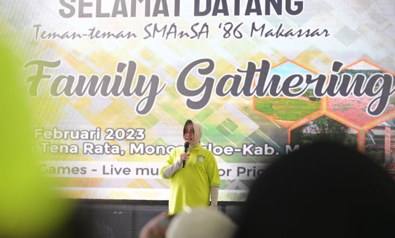Family Gathering SMANSA 86 Makassar, Indira Yusuf Ismail Ajak Alumni Bantu Warga Terdampak Banjir