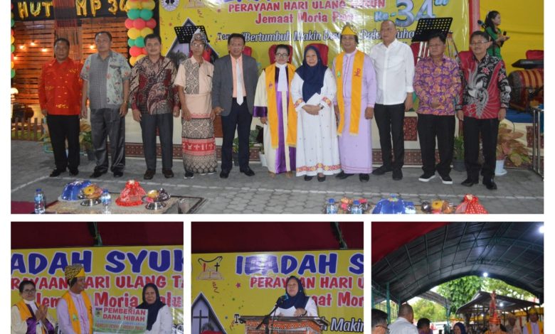 Wawali Reny Hadiri Perayaan HUT ke-34 Gereja Toraja Jemaat Moria Palu