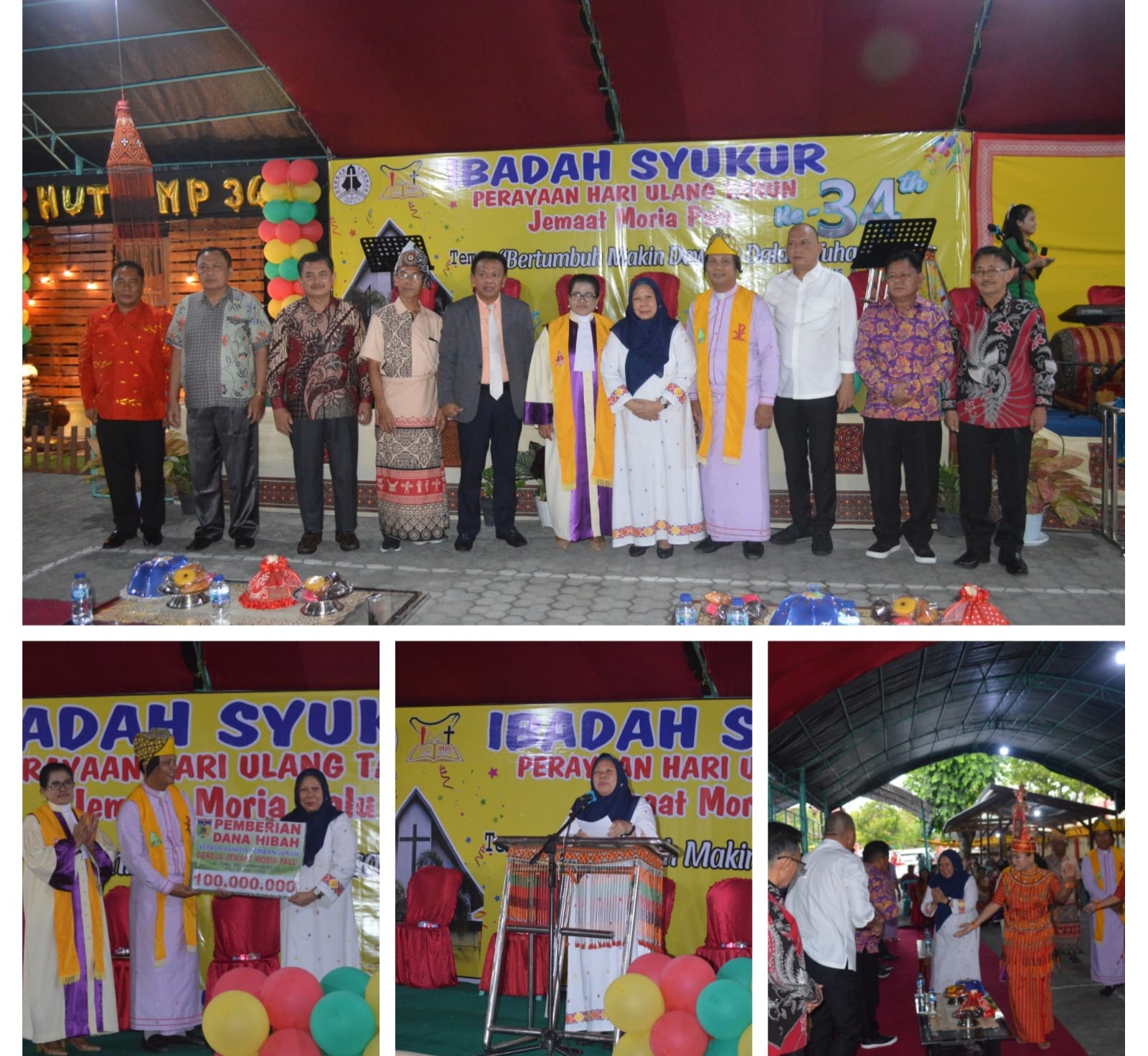 Wawali Reny Hadiri Perayaan HUT ke-34 Gereja Toraja Jemaat Moria Palu
