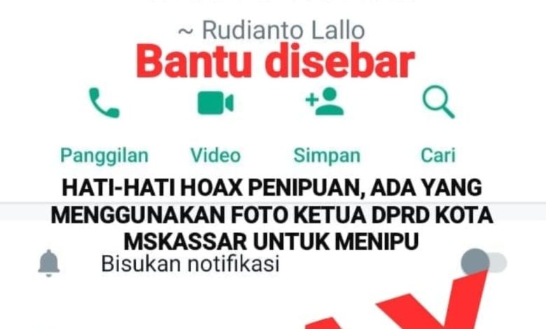 Penipuan Mengatasnamakan Ketua DRRD Makassar Marak, Waspada!
