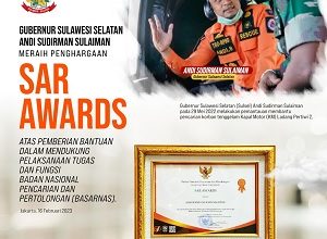 Gubernur Andi Sudirman Raih Penghargaan SAR Awards dari Basarnas