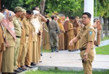 Terlambat dan Tidak Hadir Pekan Lalu, Peserta Apel Bikin Barisan Tersendiri