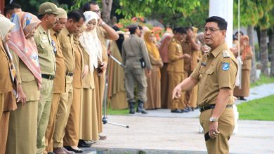 Terlambat dan Tidak Hadir Pekan Lalu, Peserta Apel Bikin Barisan Tersendiri