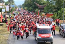 Foto Kegiatan jalan santai PDI-P di Tomoni Luwu Timur