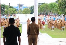 Apel Gabungan, Wabup Edy Manaf Soroti Tingkat Kehadiran PNS Rendah