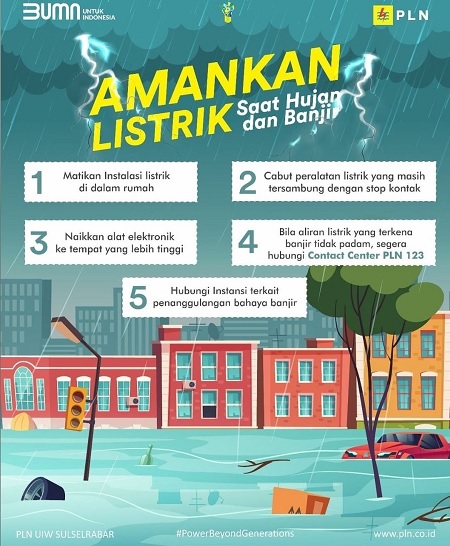 PLN Siaga Amankan Pasokan Listrik saat Cuaca Buruk di Makassar