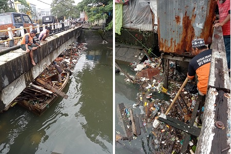 Satgas Dinas PU Makassar Keruk Drainase Pasca Banjir Merendam Kota