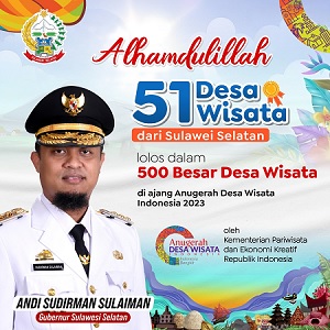 Anugerah Desa Wisata Indonesia Kemenparekraf, 51 Desa di Sulsel Masuk 500 Besar