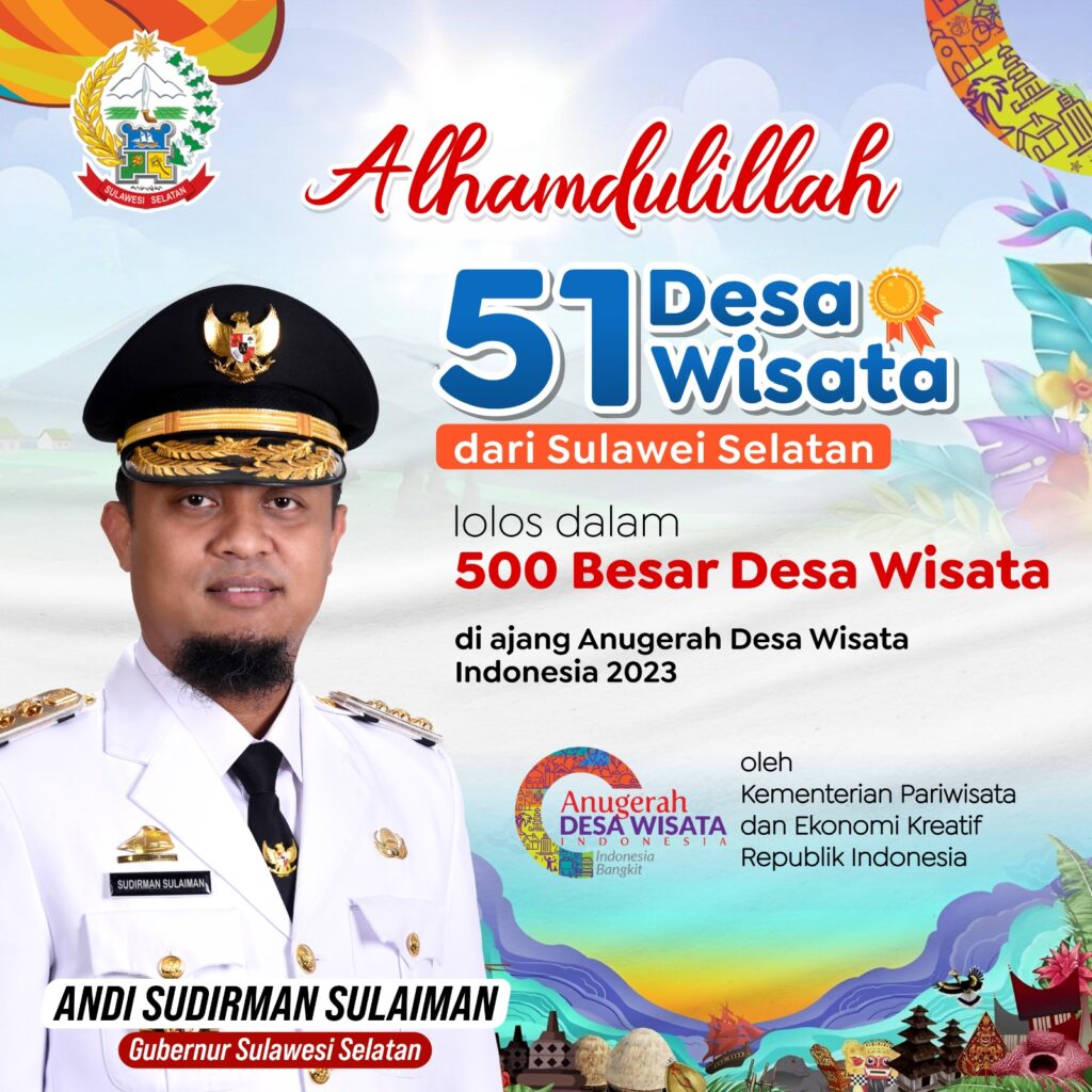 51 Desa Wisata Sulsel Masuk 500 Besar Anugerah Desa Wisata