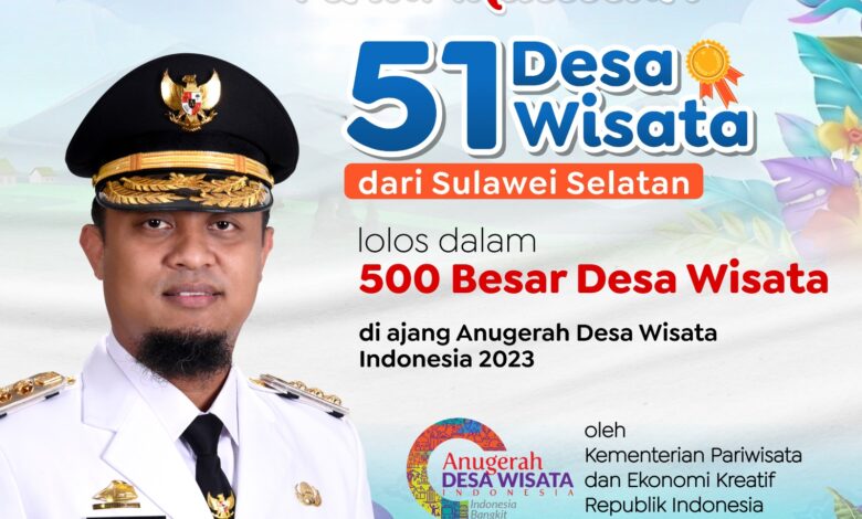 51 Desa Wisata Sulsel Masuk 500 Besar Anugerah Desa Wisata Indonesia Kemenparekraf