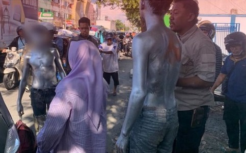 Korban Penipuan Telantar dan Menjadi Manusia Silver Diamankan Dinsos Makassar