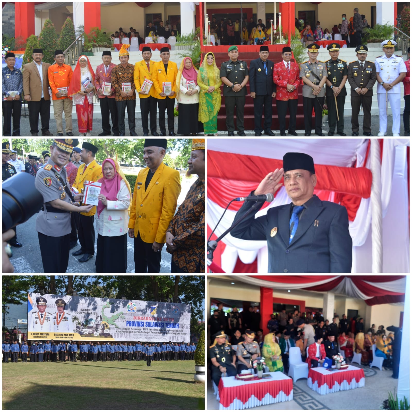 Dipimpin Wagub Sulteng, Wawali Palu Hadiri Peringatan HUT 59 Provinsi Sulawesi Tengah