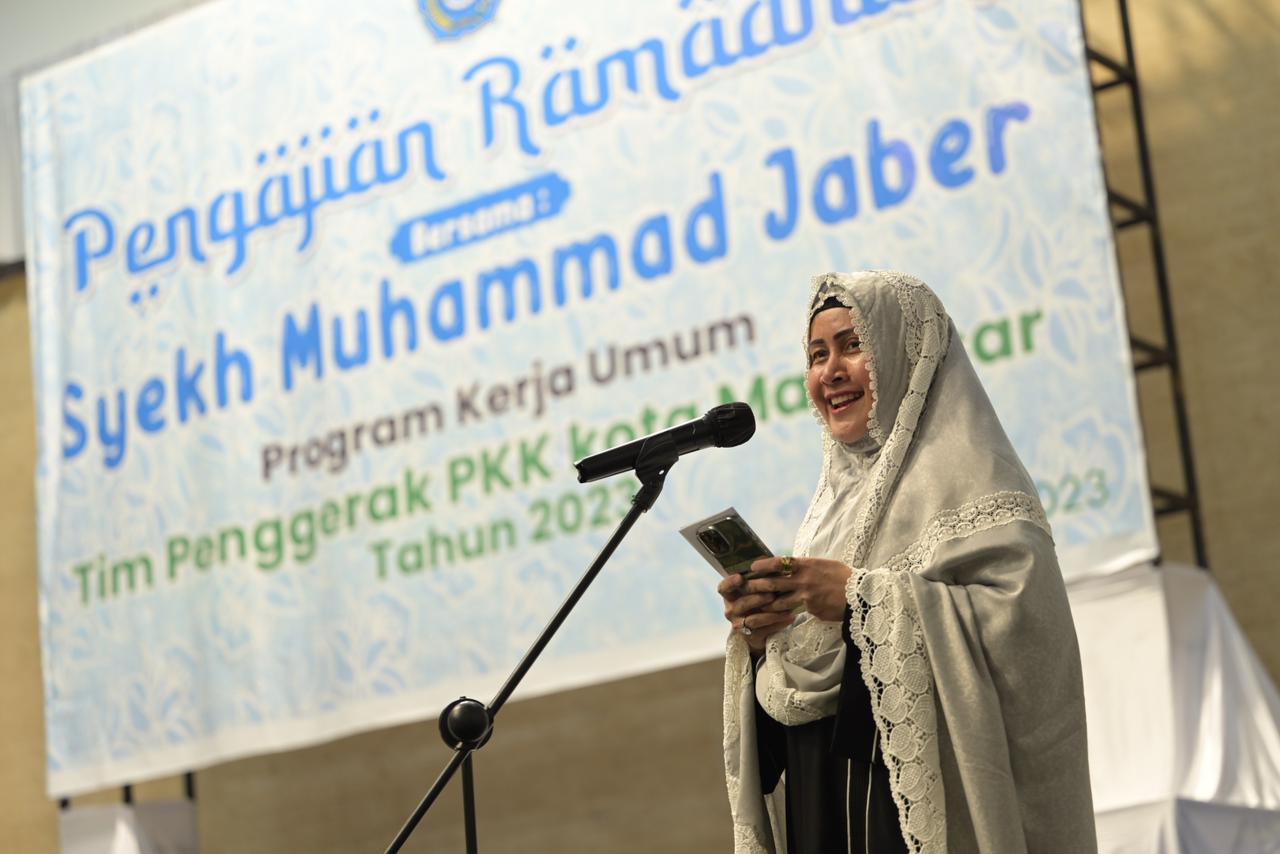 Perkuat Imtaq, TP PKK Kota Makassar Gelar Pengajian Ramadan bersama Syekh Muhammad Jaber
