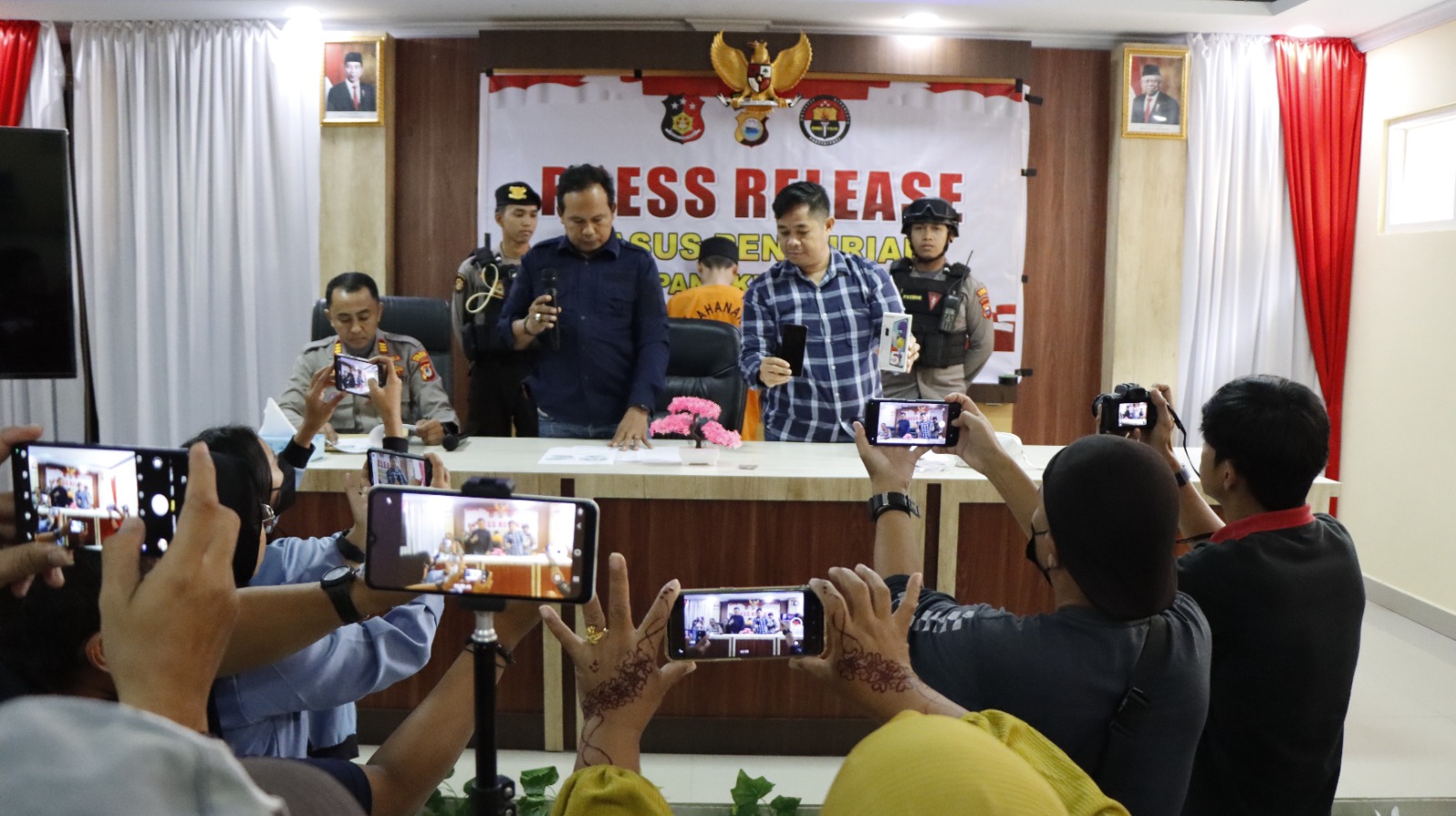 Press Release Polres Pangkep Tindak Pidana Kasus Pencurian