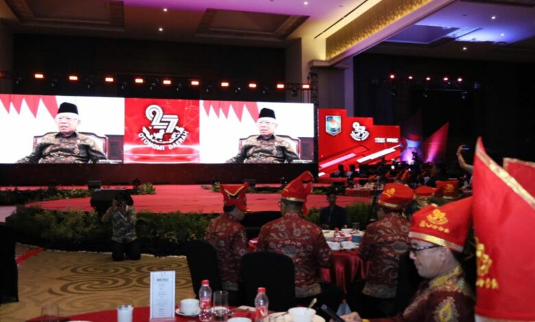 Puncak Hari OTDA XXVII di Makassar, Wapres Ma'ruf Amin Sampaikan Pesan Khusus Lewat Video