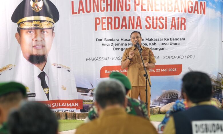 Gubernur Sulsel Launching Lima Rute Penerbangan Perdana Rute Makassar - Masamba Perdana Susi Air