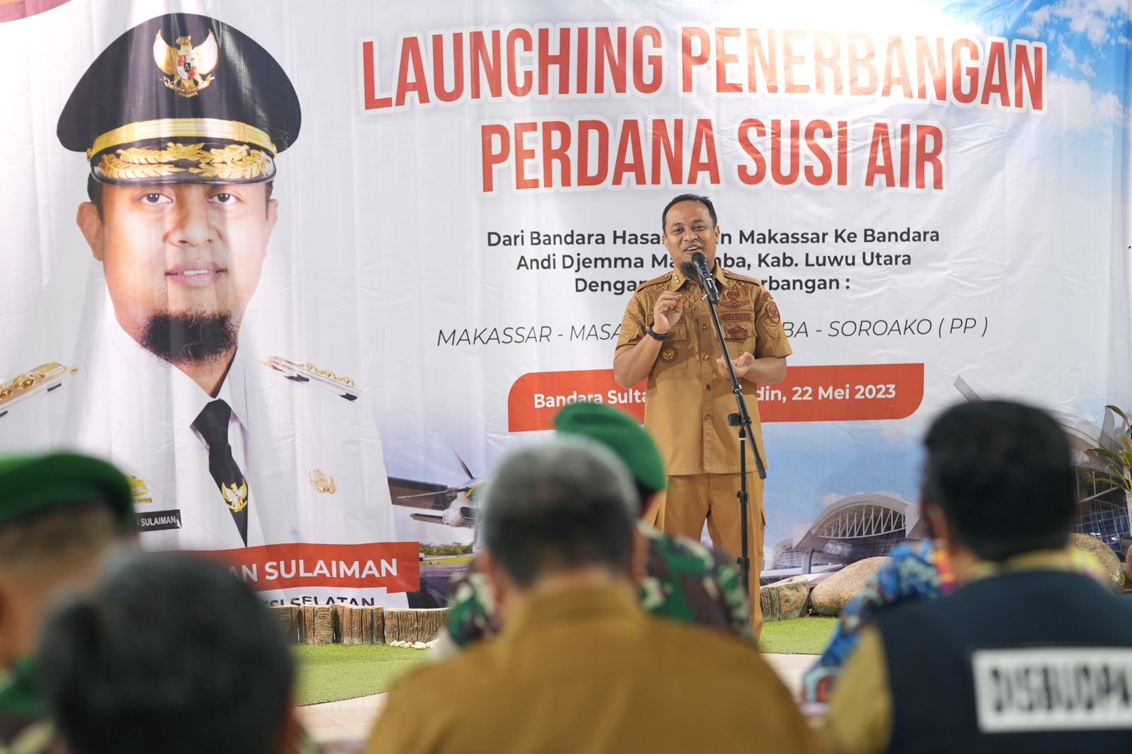 Gubernur Sulsel Launching Lima Rute Penerbangan Perdana Rute Makassar - Masamba Perdana Susi Air