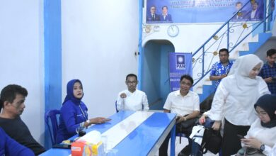 Sahruddin Said resmi menyerahkan berkas pendaftaran sebagai calon legislatif (caleg) ke Sekretariat PAN Makassar, Rabu (10/5/2023).