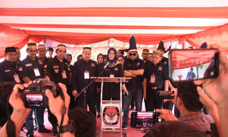 NasDem Kota Makassar secara resmi mendaftarkan bakal calon legislatif (Bacaleg) ke Komisi Pemilihan Umum (KPU) Makassar, Kamis (11/5/2023).