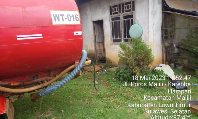 Manajemen PT Citra Lampia Mandiri (CLM), kembali menyalurkan bantuan air bersih untuk warga di dusun Mekarti, Desa Harapan, Kecamatan Malili, Luwu Timur.